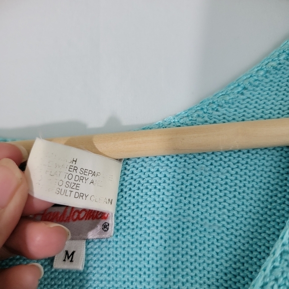 FIA ITALIA Baby Blue Y2K Knit Tank Top Women's Size M Scoop-neck - Picture 8 of 9